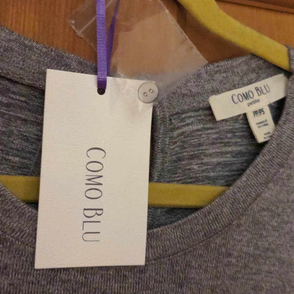 Como Blu Gray Wide Leg Knit Athleisure Jumpsuit Size Small - Picture 7 of 9